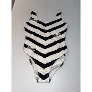 Barbie Women's‎ Swimsuit One Piece Black And White Sz Med Retro Look Classic